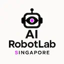 AI RobotLab Singapore Logo, Robot Head with Eye Symbol