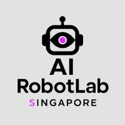 AI RobotLab Singapore Logo, Robot Head with Eye Symbol